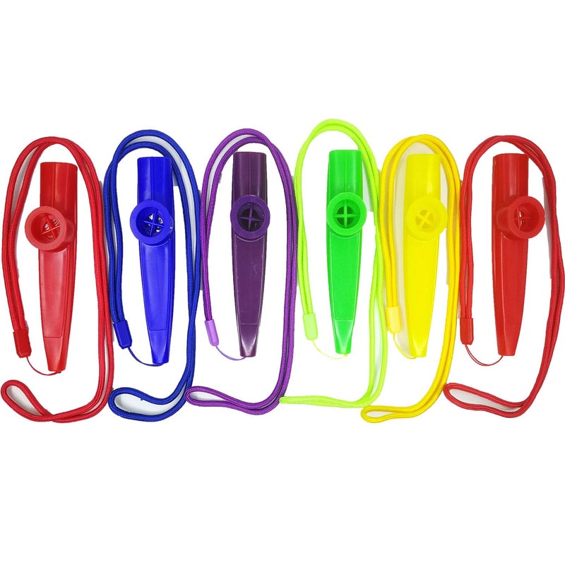 Fartime فارتايم 6 قطع كازو بلاستيكية مع حبال، آلات موسيقية، هدية جيدة للأطفال، رفيق جيد لآلة اليوكليلي، الكمان، الجيتار، لوحة المفاتيح البيانو. - Image 5